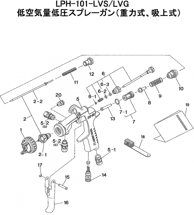 アネスト岩田 中形スプレーガン 吸上式 ノズル口径 Φ２．５ W-77-3S