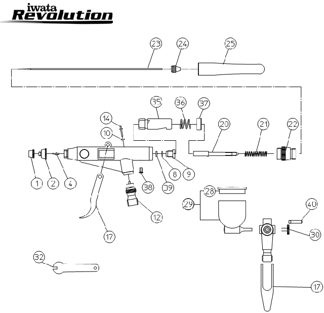 Revolution(Triggerタイプ)シリーズ アネストIwata社 エアーブラシ