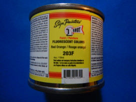 ピンストライピング塗料1Shot蛍光色（ワンショットペイント蛍光色）　２０３Ｆ　レッドオレンジ　Ｒｅｄ　Ｏｒａｎｇｅ　4.16OZ通販ページ。