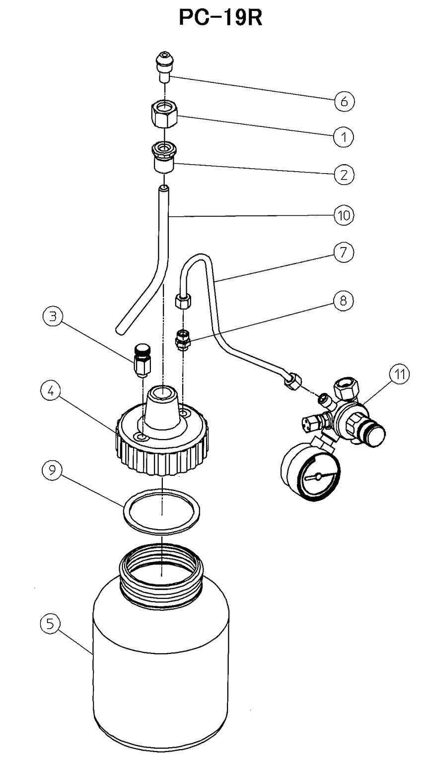 加圧式コンテナ ＰＣ－１９Ｒ アネストIwata社 パーツ検索 | 塗料